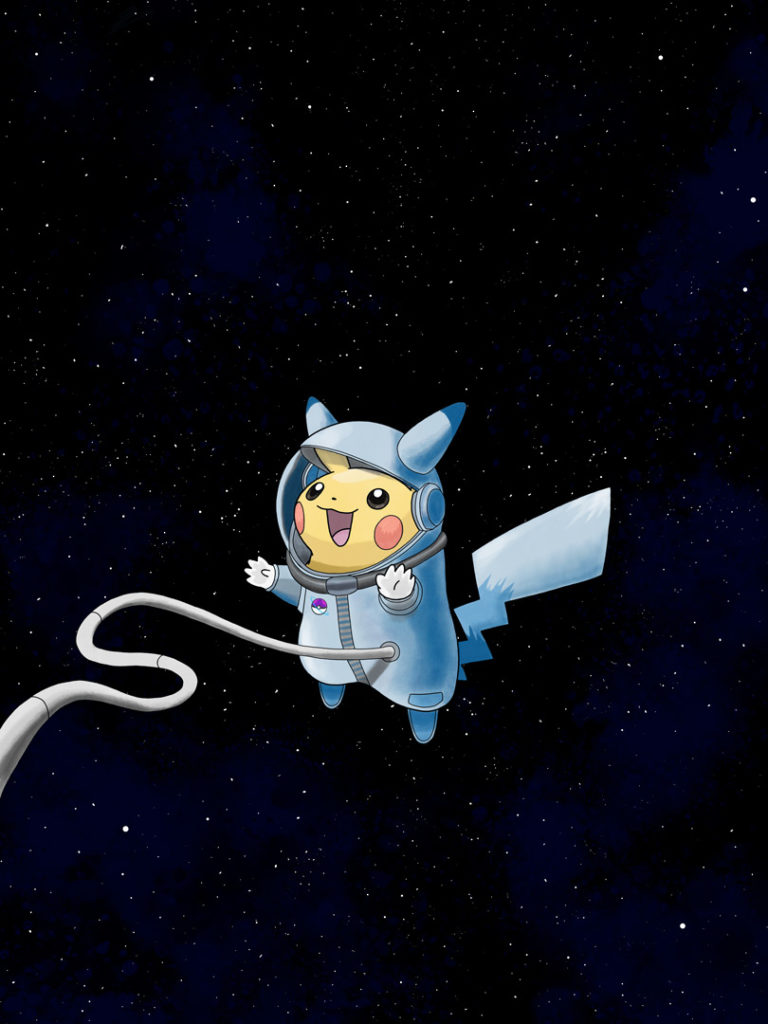 Pikachu in a space suit